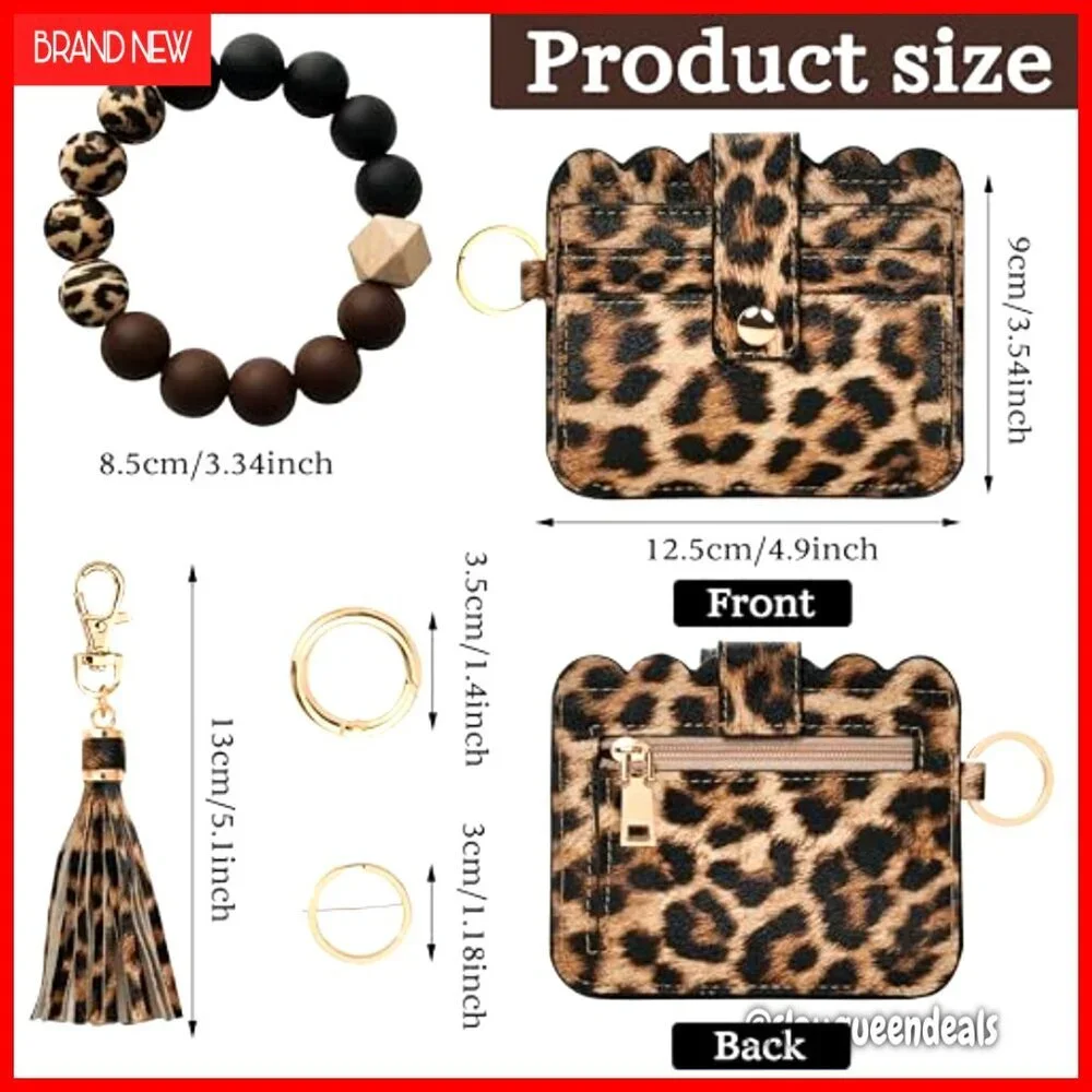 RFID Blocking Wristlet Wallet with Keychain - 5 Card Slots & Coin Pocket